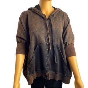 Tie dye crop short sleeve hoodie from sample sale by Barbara Lesser